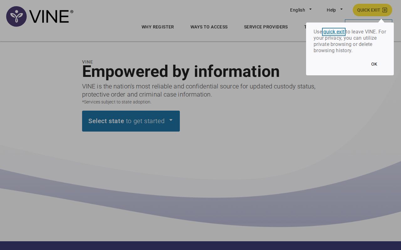 VINELink Vermilion Parish custody search interface
